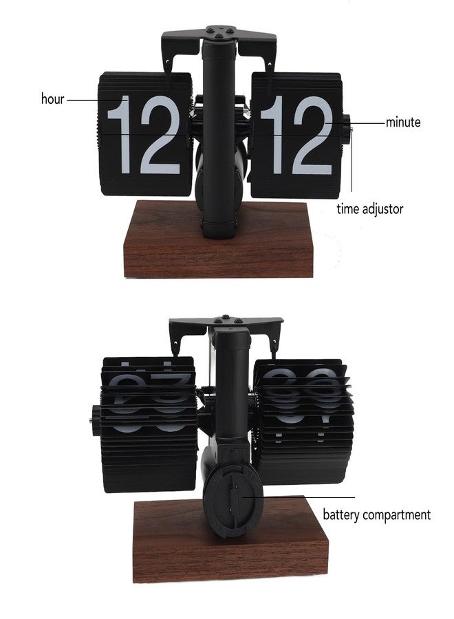 CXCTCT Flip Clock,Vintage 24 Hours Adjustable Digital Flip Down Clock for Living Room Office Retro Minimalist Desk - Image 5